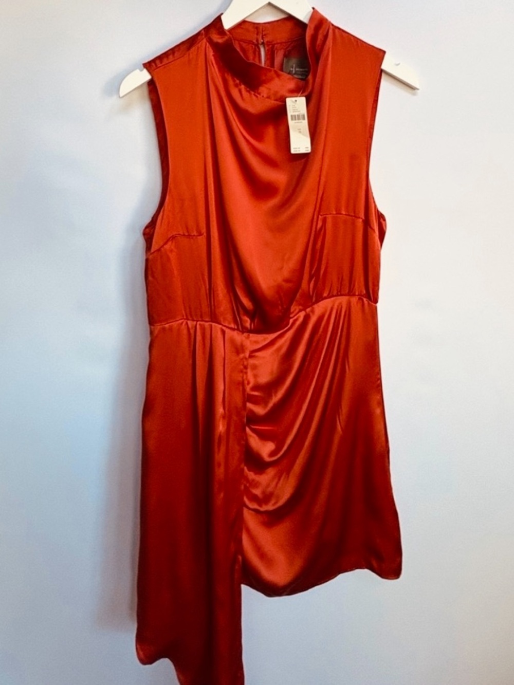 NWT Anthropologie Mock-Neck Draped 100% Silk Elegant Statement Dress , 12 - Picture 7 of 12